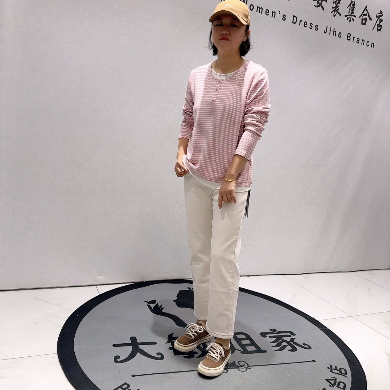 1185针丝缘子汇冬款新品云朵棉假两件显瘦条纹减龄衫加大码女装