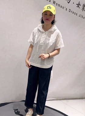 26326天骄一生水初夏新品简洁大方弧形衬衫面料上衣加大码女装