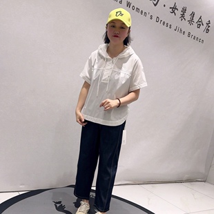 女装 面料上衣加大码 简洁大方弧形衬衫 26326天骄一生水初夏新品