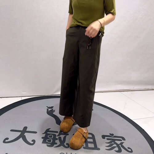 6379女权贵族秋款新品松紧腰可拆卸吊饰减龄百搭休闲裤加大码女裤