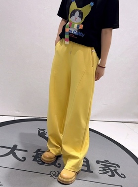 25008豪雅依绣2026年货春款新品百搭减龄侧边开剪弯刀裤卫裤加大