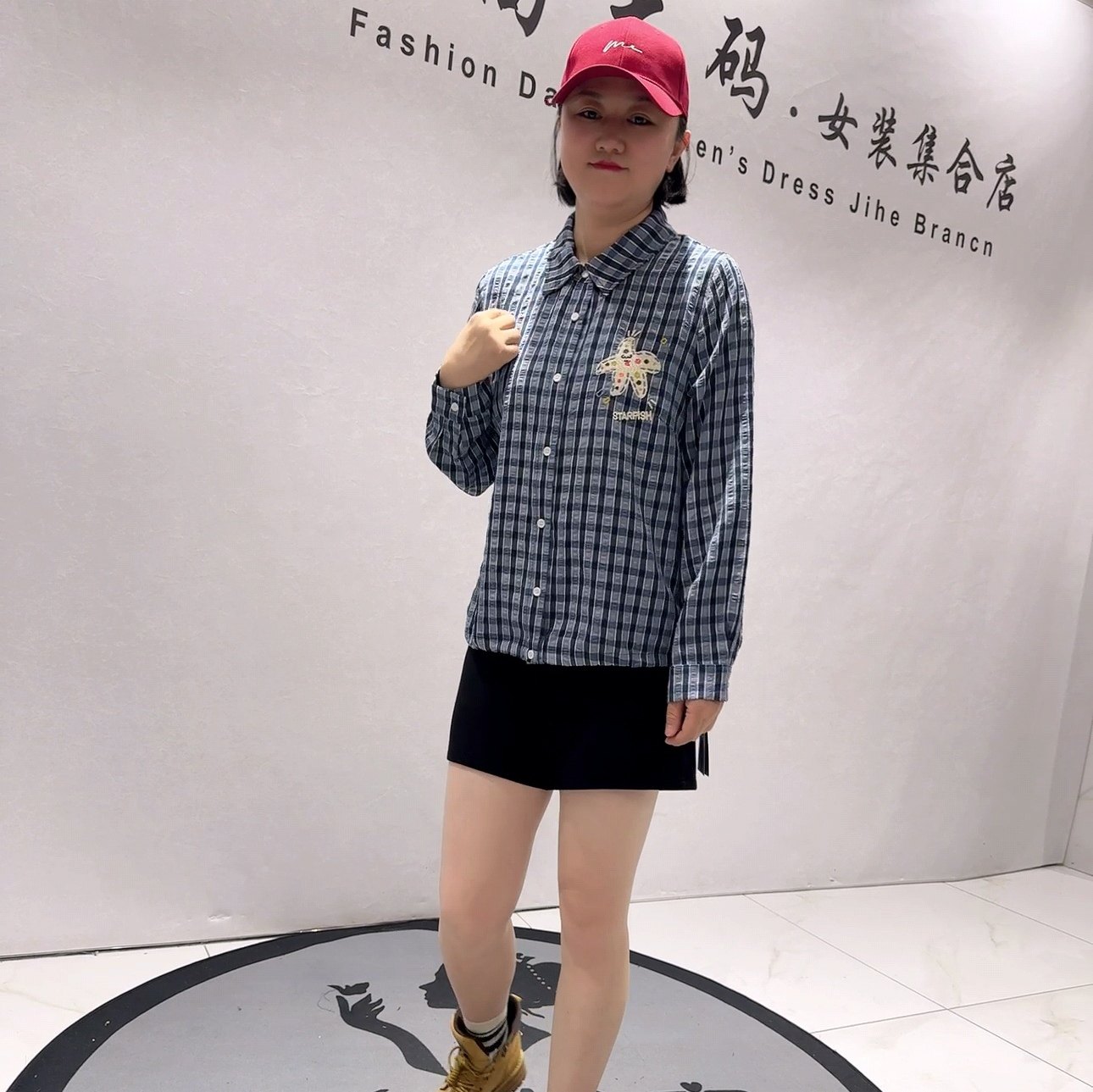 3393针丝缘子汇春款新品刺绣图案可抽绳洋气减龄格子衫加大码女装,女装/女士精品,大码内搭,淘宝优惠券,粉丝福利购,淘宝优惠卷