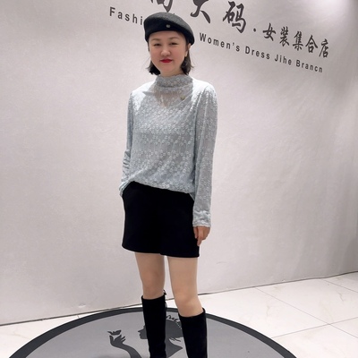 5539芮娜依莲春款新品女人味宽松时尚洋气百搭打底衫加大码女装