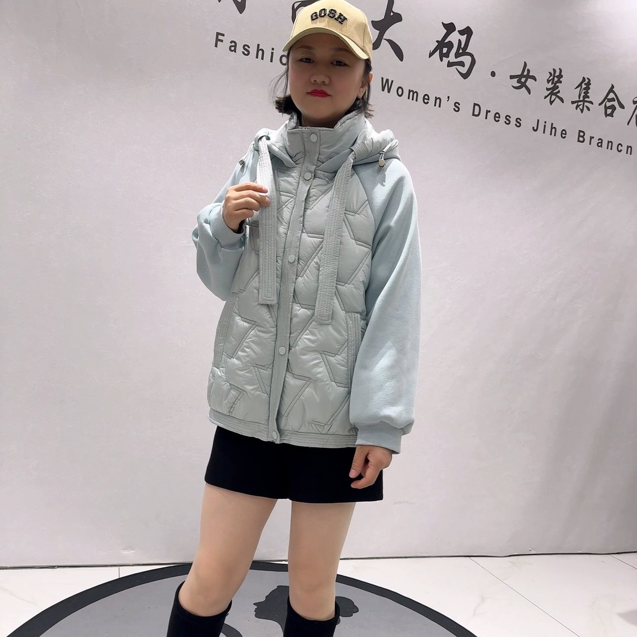 1055针丝缘子汇初冬新品蛋型拼接加棉卫衣袖棉服外套加大码女装,女装/女士精品,棉衣/棉服,淘宝优惠券,粉丝福利购,淘宝优惠卷