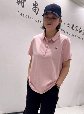 26501天骄一生水初夏新品棉料休闲百搭蛋形减龄POLO衫加大码女装