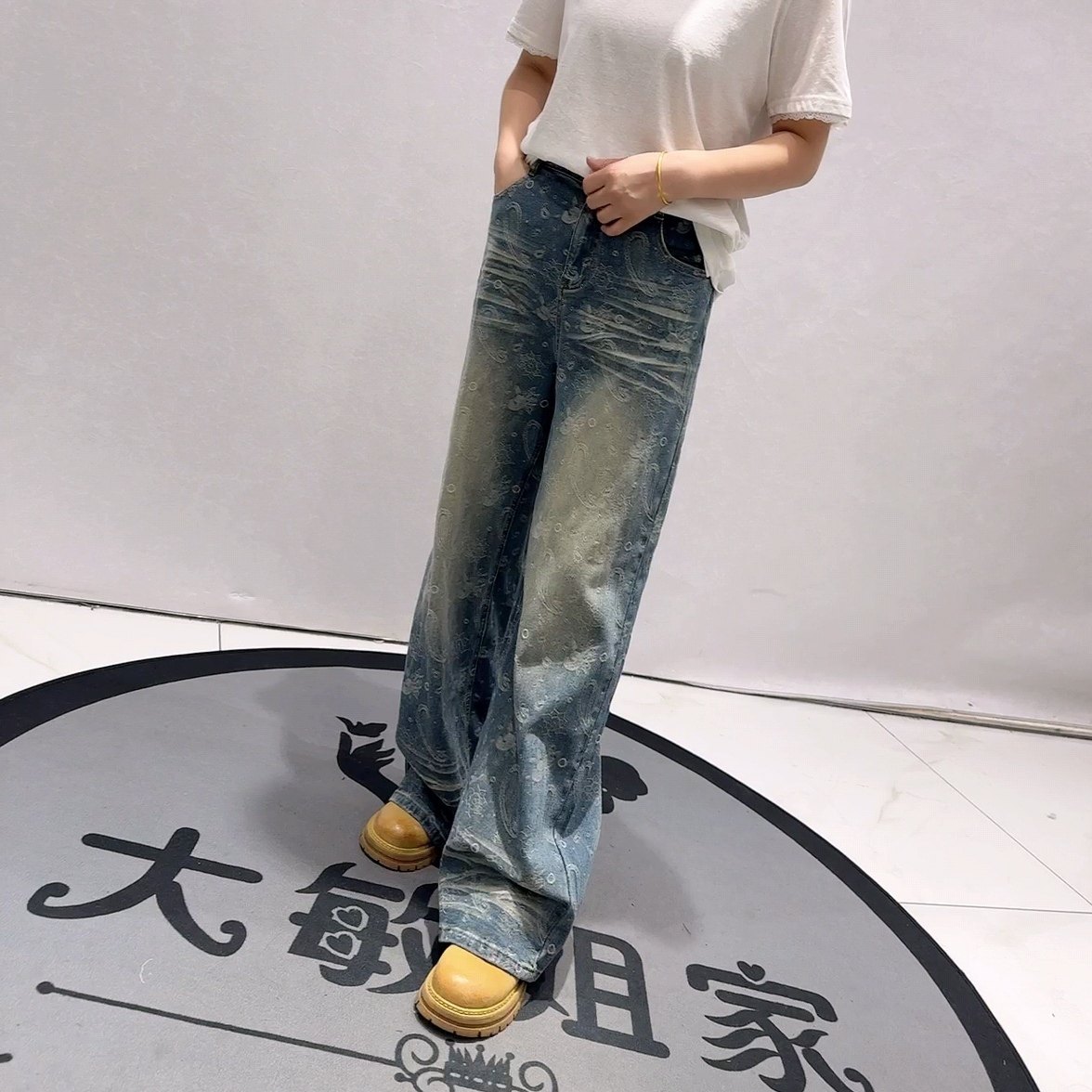 9910豪雅依绣春款新品设计感洋气减龄百搭牛仔拖地裤加大码女裤,女装/女士精品,卫裤,淘宝优惠券,粉丝福利购,淘宝优惠卷