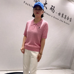 女装 加大码 休闲百搭减龄Polo领上衣针织衫 3819女权贵族初夏新品