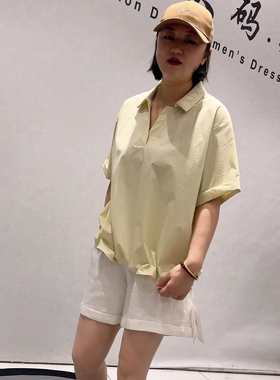 26225天骄一生水初夏新品简约时尚速干面料可抽绳短袖上衣加大码