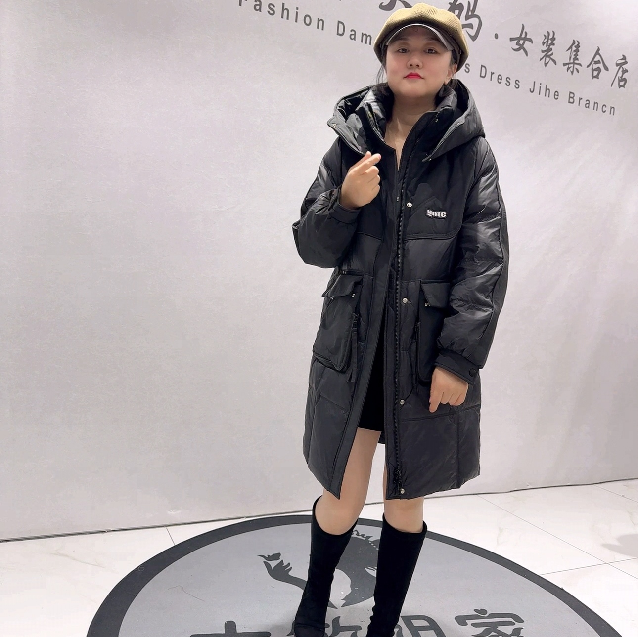 9801芮娜依莲冬款新品潮牌双拉链90白鸭绒羽绒服外套加大码女装