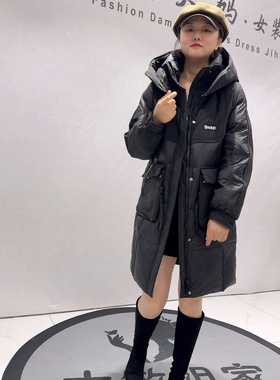 9801芮娜依莲冬款新品潮牌双拉链90白鸭绒羽绒服外套加大码女装