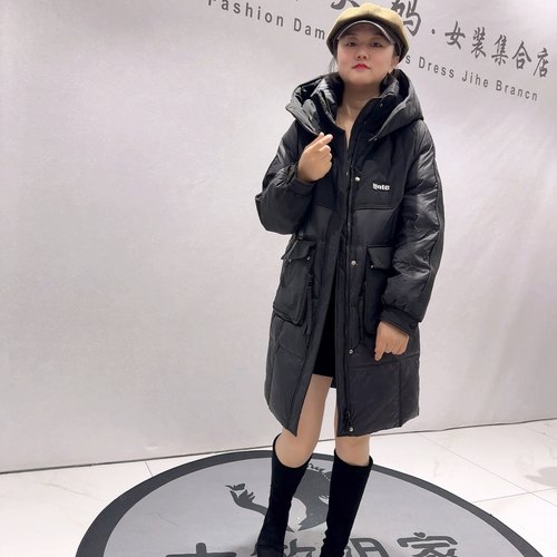 9801芮娜依莲冬款新品潮牌双拉链90白鸭绒羽绒服外套加大码女装