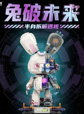 TOPTOY潮玩三丽鸥库洛米积木兔破未来拼装摆件礼物组装创意玩具
