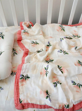 ins四层纱布竹棉宝宝抱被婴儿包被盖毯春夏新生儿夏季毯子外出毯