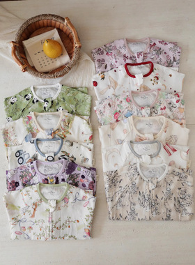 宝宝夏季睡衣婴幼儿薄款七分袖分腿睡袋男童女童家居服双层竹棉