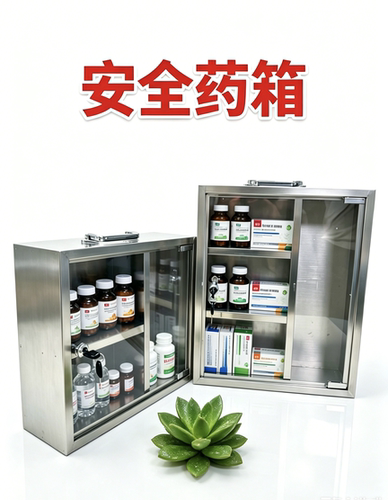 不锈钢安全药箱家用壁挂式药品收纳盒医院诊所医疗急救箱药品收纳