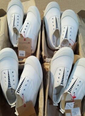 正品！Rockfish帆布小白鞋女款明显瑕疵严重瑕疵款