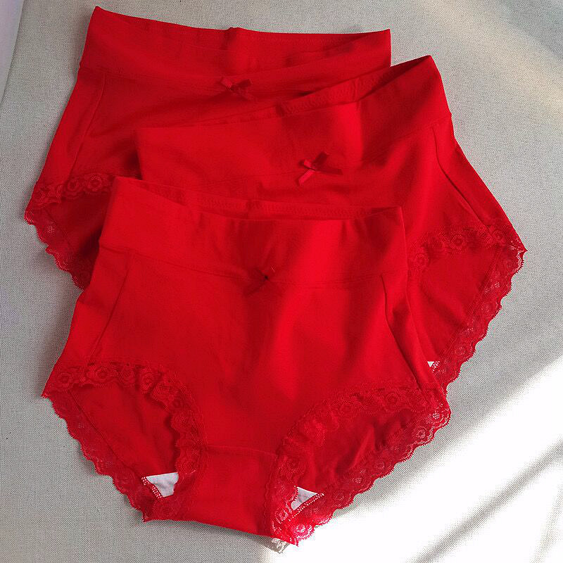 纯棉高腰外贸收腹女内裤本命年