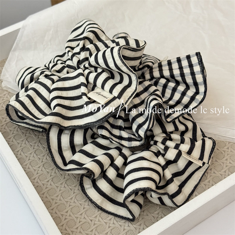 韩式黑色条纹布艺大肠发圈压边格纹头绳女扎马尾皮筋丸子头绑头花,饰品/流行首饰/时尚饰品新,发饰,淘宝优惠券,粉丝福利购,淘宝优惠卷