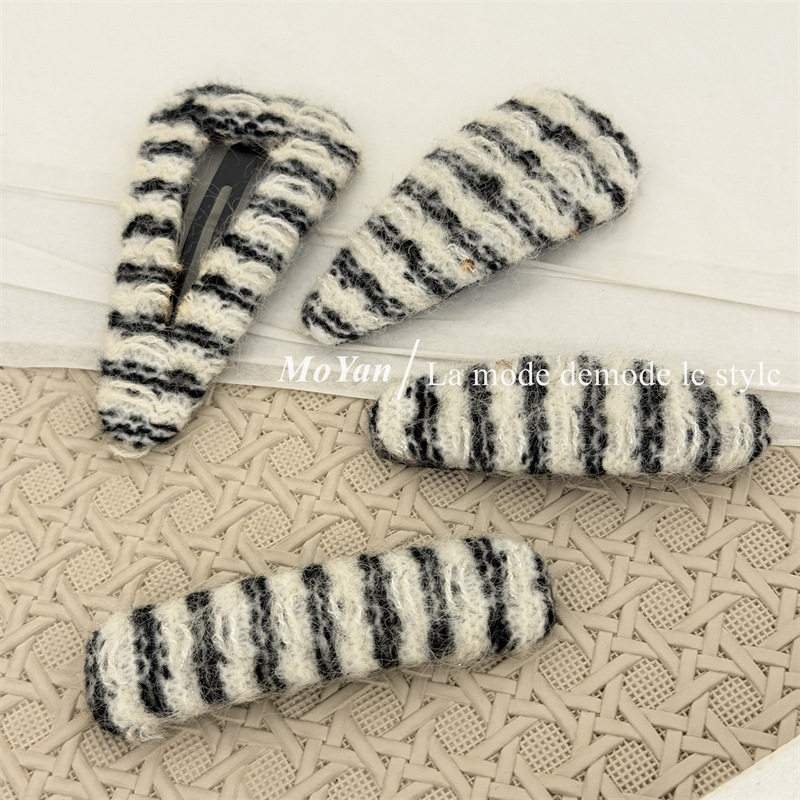 韩版条纹针织几何三角发夹甜美气质百搭刘海bb夹侧边夹长方碎发卡,饰品/流行首饰/时尚饰品新,发饰,淘宝优惠券,粉丝福利购,淘宝优惠卷