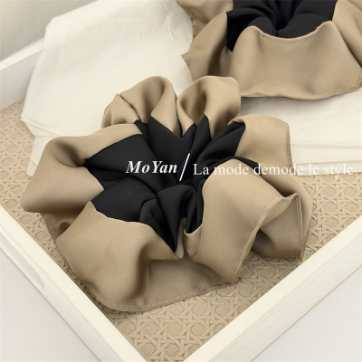 韩版撞色缎面大肠发圈大号高级感发绳新款头绳扎马尾头花发饰头饰