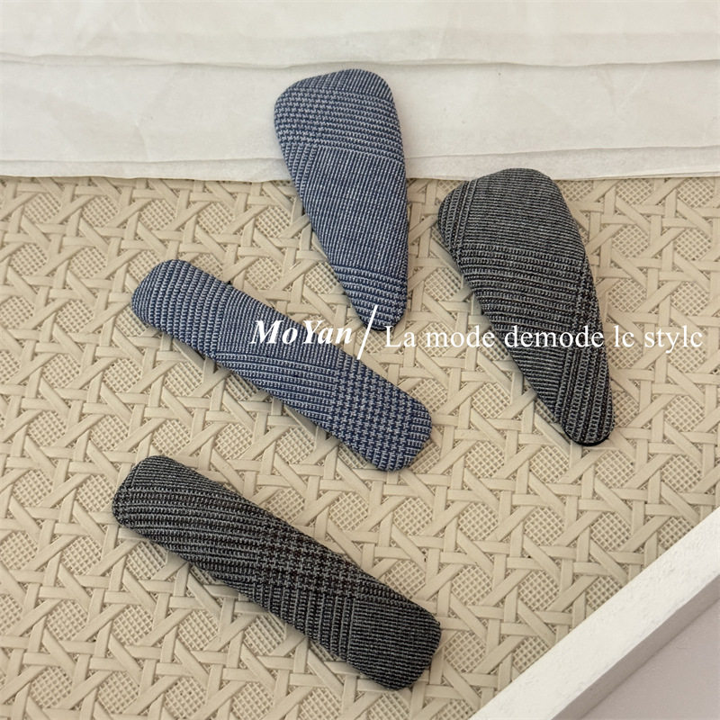 韩版三角长方格纹BB夹侧边刘海发夹女新款百搭碎发卡DIY布艺夹子,饰品/流行首饰/时尚饰品新,发饰,淘宝优惠券,粉丝福利购,淘宝优惠卷