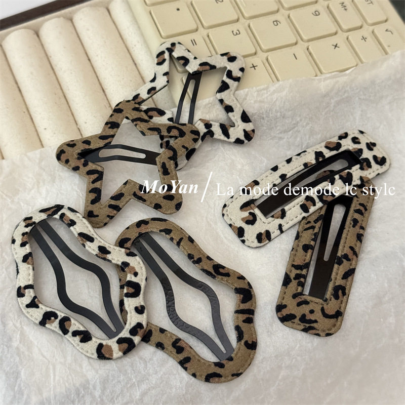 简约气质豹纹bb夹小众镂空星星刘海夹碎发夹云朵侧边夹子发卡发饰,饰品/流行首饰/时尚饰品新,发饰,淘宝优惠券,粉丝福利购,淘宝优惠卷