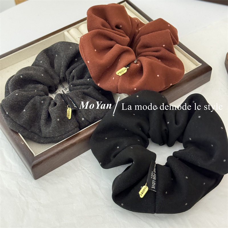 高级感波点金标大肠发圈复古头绳韩版气质绒布头花丸子头皮筋发绳,饰品/流行首饰/时尚饰品新,发饰,淘宝优惠券,粉丝福利购,淘宝优惠卷