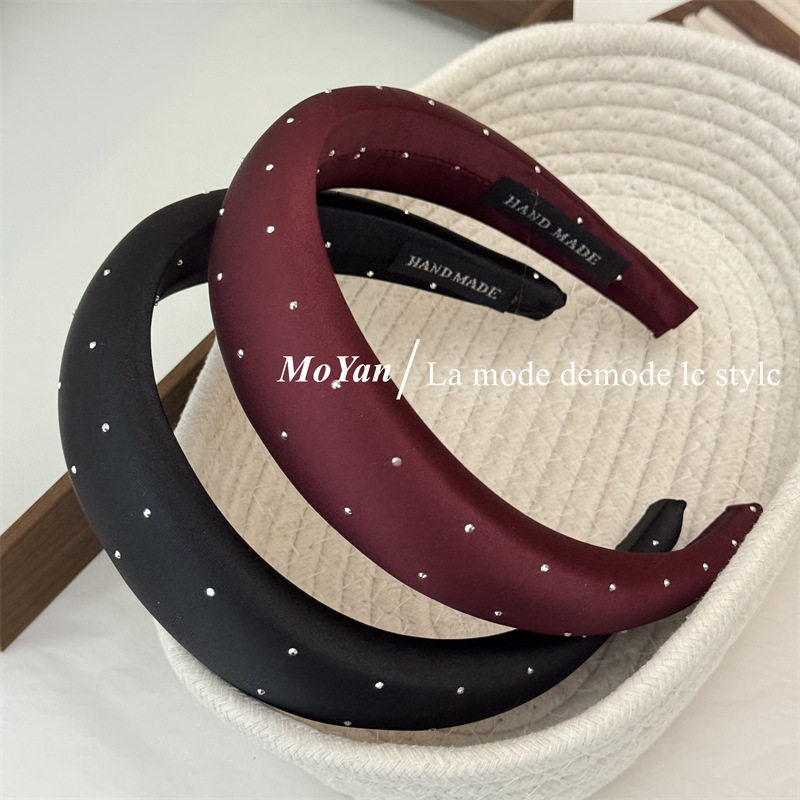 高级感缎面烫钻海绵头箍女高颅顶发箍时尚显脸小网红外出发捆发卡,饰品/流行首饰/时尚饰品新,发饰,淘宝优惠券,粉丝福利购,淘宝优惠卷