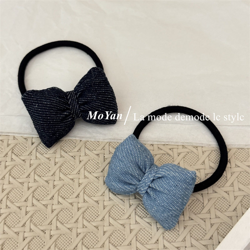 复古立体牛仔充棉蝴蝶结发绳女简约百搭马尾橡皮筋气质高弹力头绳,饰品/流行首饰/时尚饰品新,发饰,淘宝优惠券,粉丝福利购,淘宝优惠卷