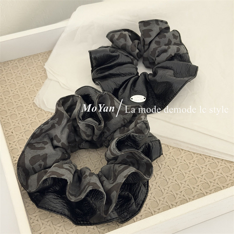 韩版复古时髦摩登皮质豹纹大肠发圈拼色高级感抓夹扎马尾发绳头绳,饰品/流行首饰/时尚饰品新,发饰,淘宝优惠券,粉丝福利购,淘宝优惠卷