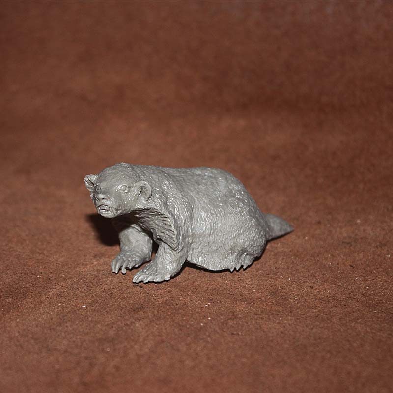 safari正品散货 仿真野生动物摆件塑胶模型玩具美国獾未上色白模