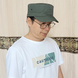 定制调节大头围美式军绿小兵平顶作训帽子男款战术防风棒球鸭舌帽