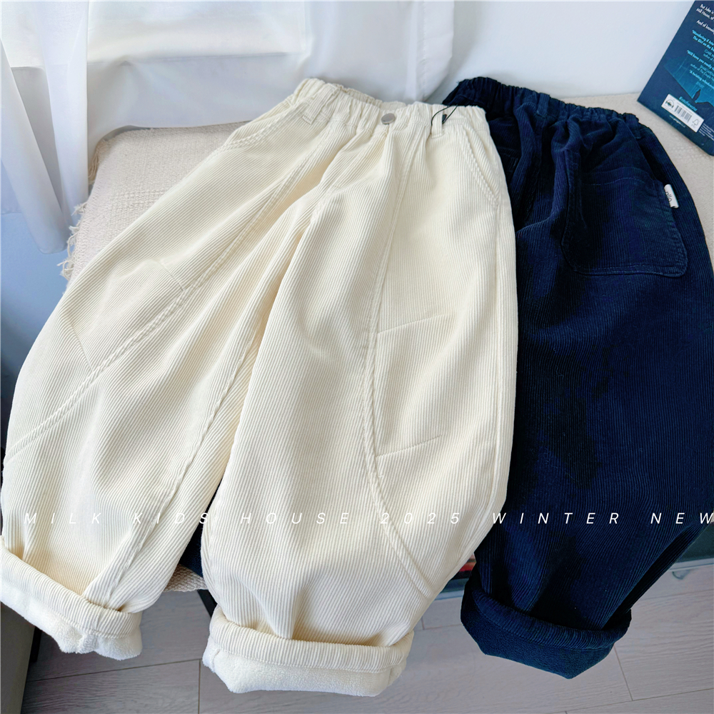 男童加绒加厚冬装灯芯绒裤子