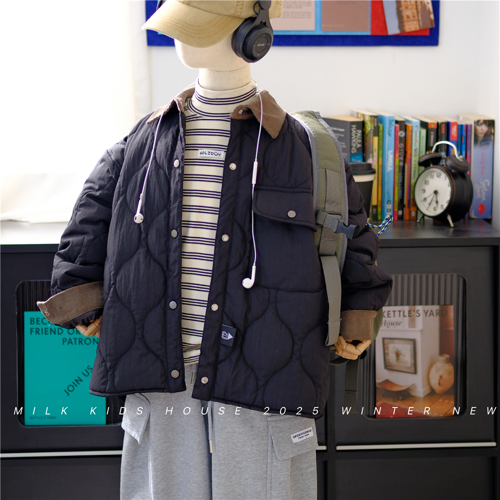 男童冬装新款棉衣夹棉外套