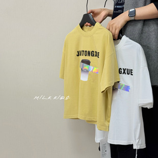 T恤2026夏新款 中大童品质休闲上衣 KIDS.男童潮酷镭射短袖 MILK