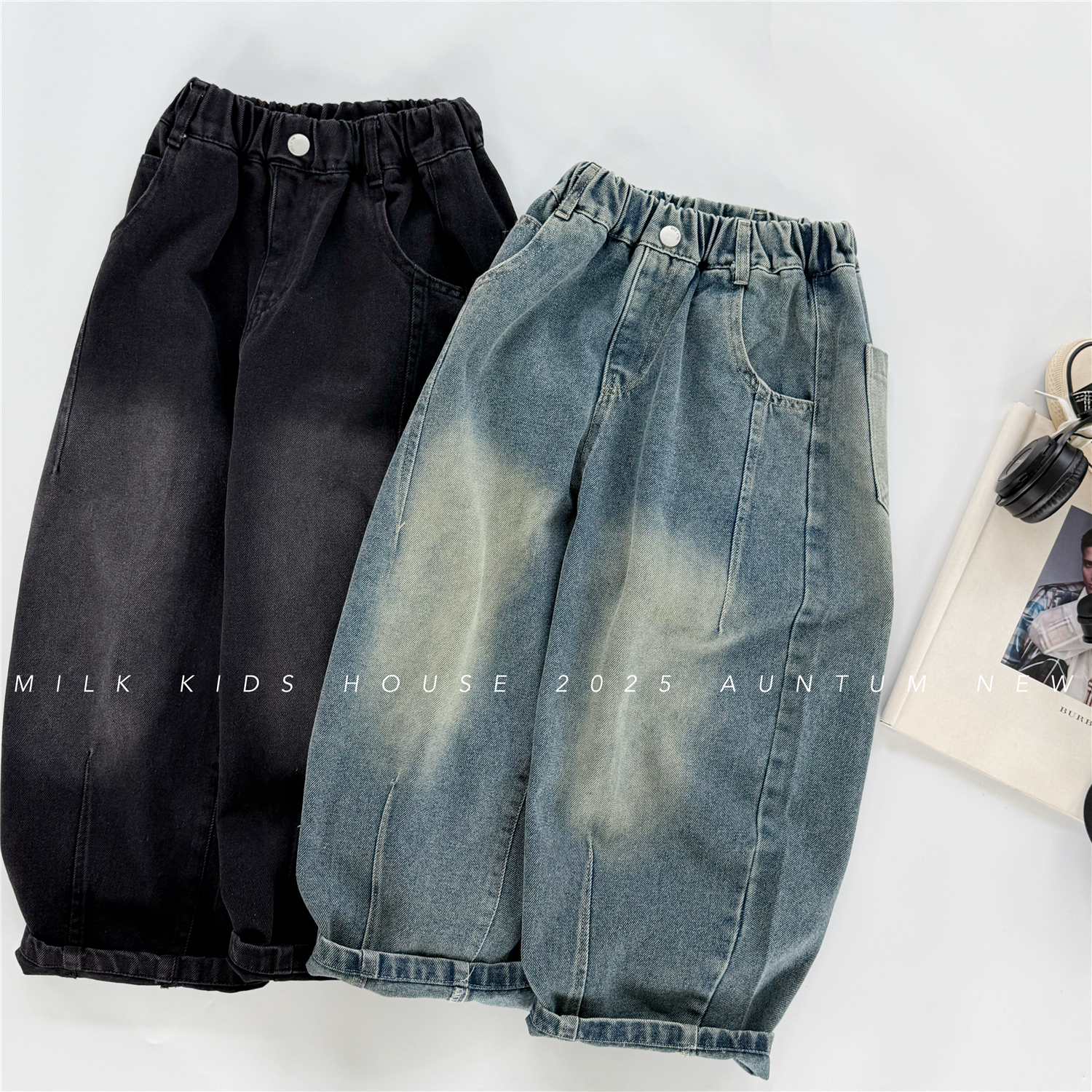 男童2025秋装牛仔裤长裤