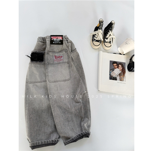 男孩百搭裤 MILK 子潮牌 春秋新款 男童柔软宽松牛仔裤 KIDS. 碳灰