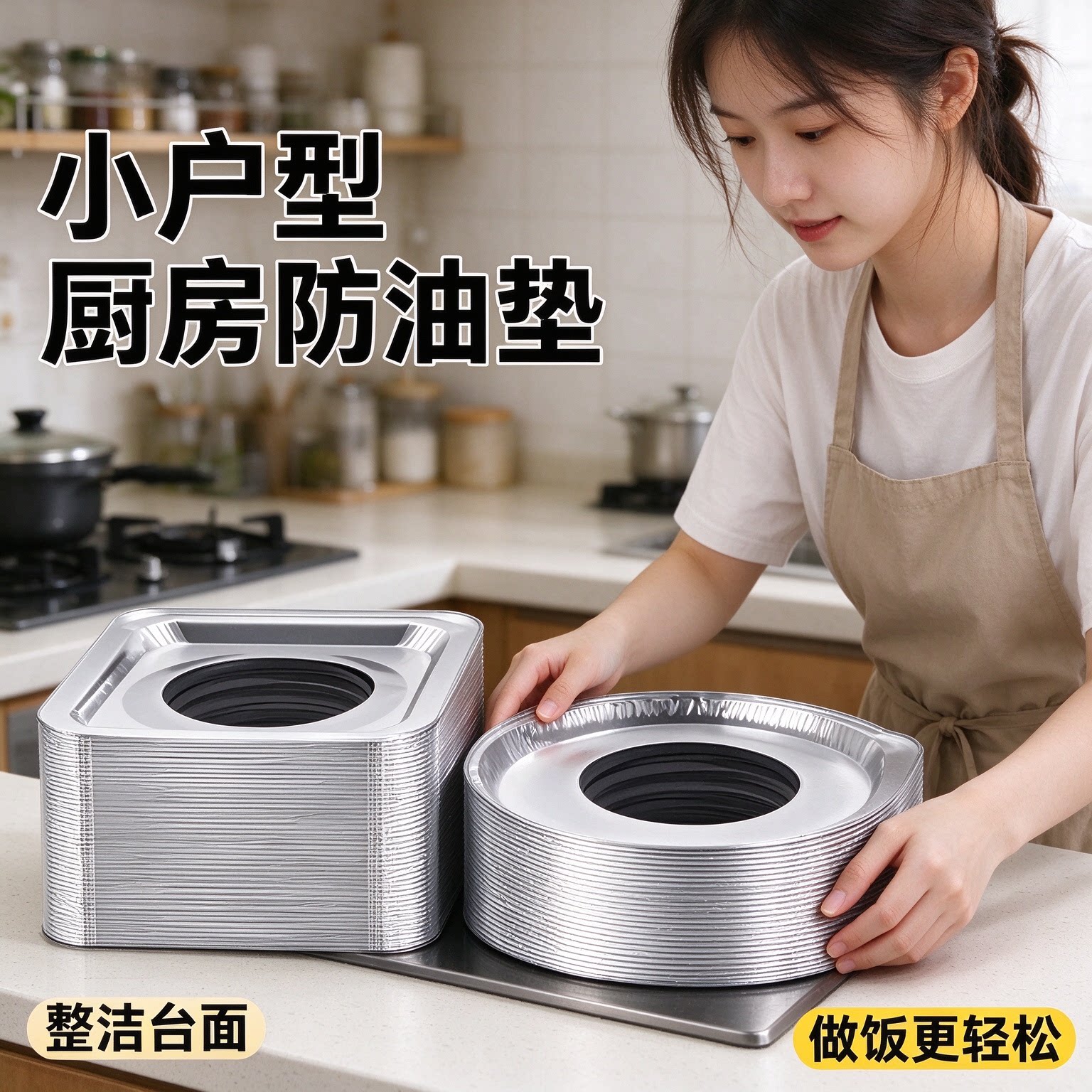 一次性燃气灶防油垫耐高温铝箔锡纸垫家用煤气灶灶台防油污保护垫