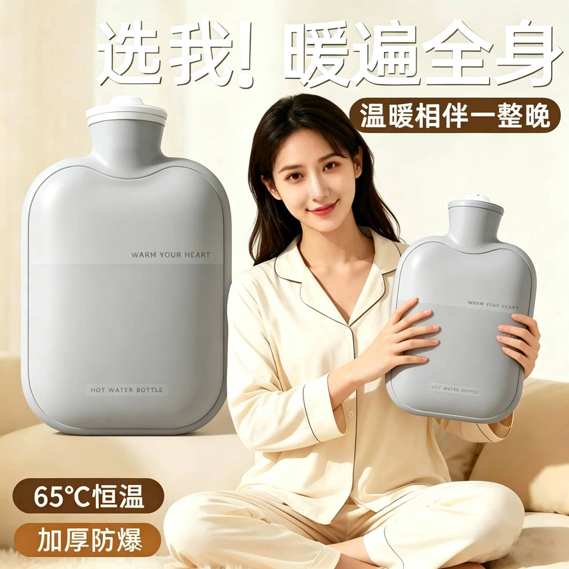 暖身热水袋女士恒温加厚防爆保暖全身轻便安全烫手袋温暖身体