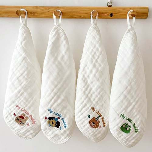 婴儿毛巾a类全棉儿童纯棉洗脸纱布小方巾新生儿宝宝洗澡巾口水巾