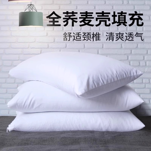 全荞麦皮枕头成人家用学生宿舍颈椎专用纯荞麦壳高枕芯带枕头套男