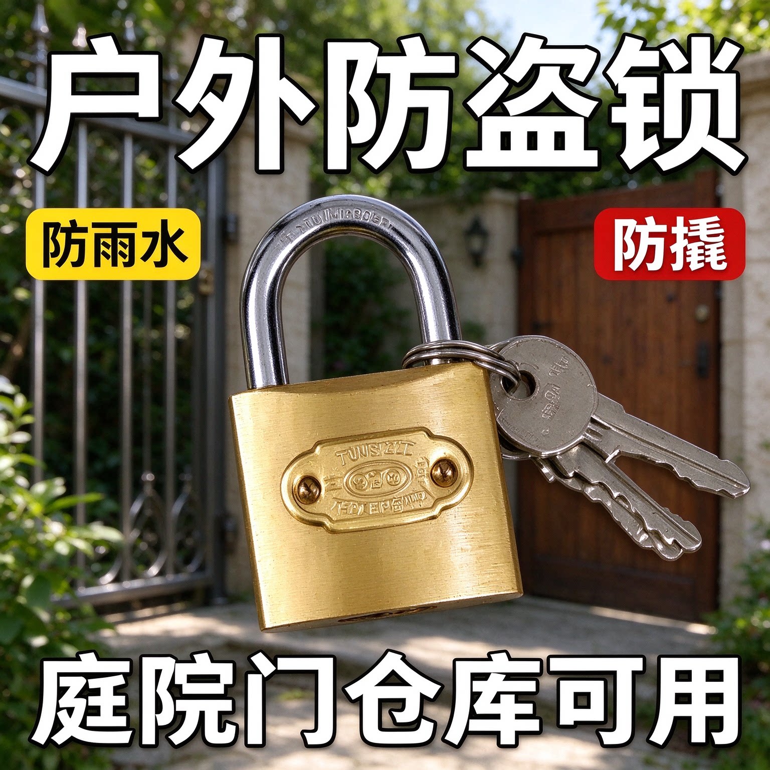 黄铜挂锁家用防盗小锁头宿舍柜子抽屉锁户外防水防锈大门仓库门锁
