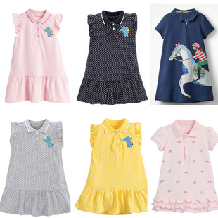 5岁宝宝学院风无袖 女童POLO连衣裙夏季 中小童3 连衣裙 纯棉短袖