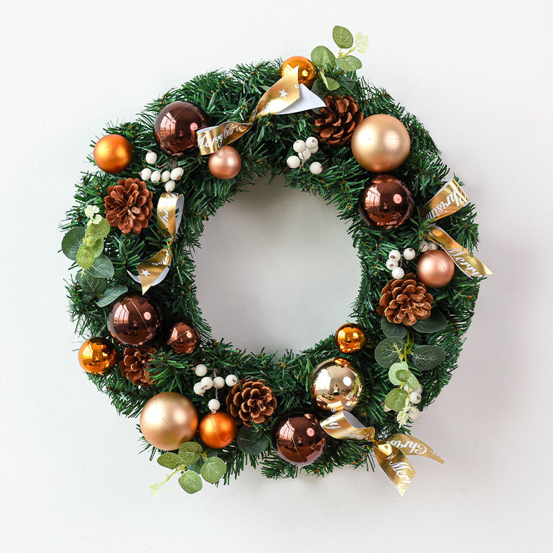 45cm圣诞花环圣诞节门挂 25/35cm藤圈手工diy装饰藤条圣诞装饰品