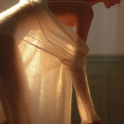 性感透视毛衣睡袍长款系带宽松