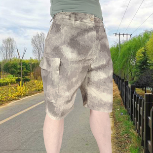 军迷战术工装废墟迷彩短裤男士夏季休闲宽松五分裤加肥特大码裤头