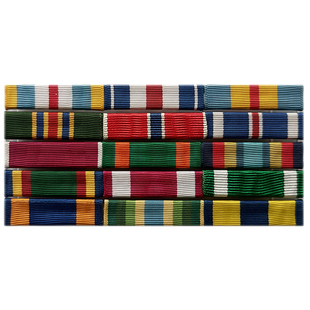 军迷美国原版海君将官常服礼服彩色布条胸章勋略胸徽勋章资历架