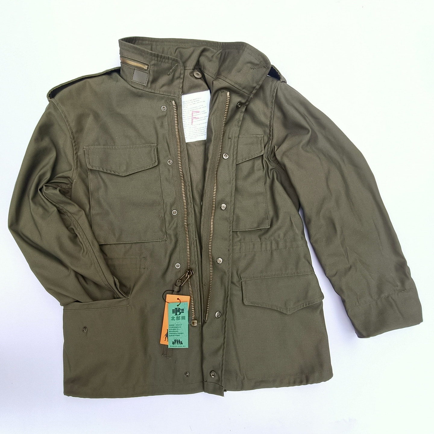 高档高端军迷军绿军版防水M65风衣夹克男冬季保暖美军棉大衣外套