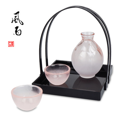 日本原产 广田硝子 Hirota樱花手工制酒器酒壶酒杯清酒酒具套装