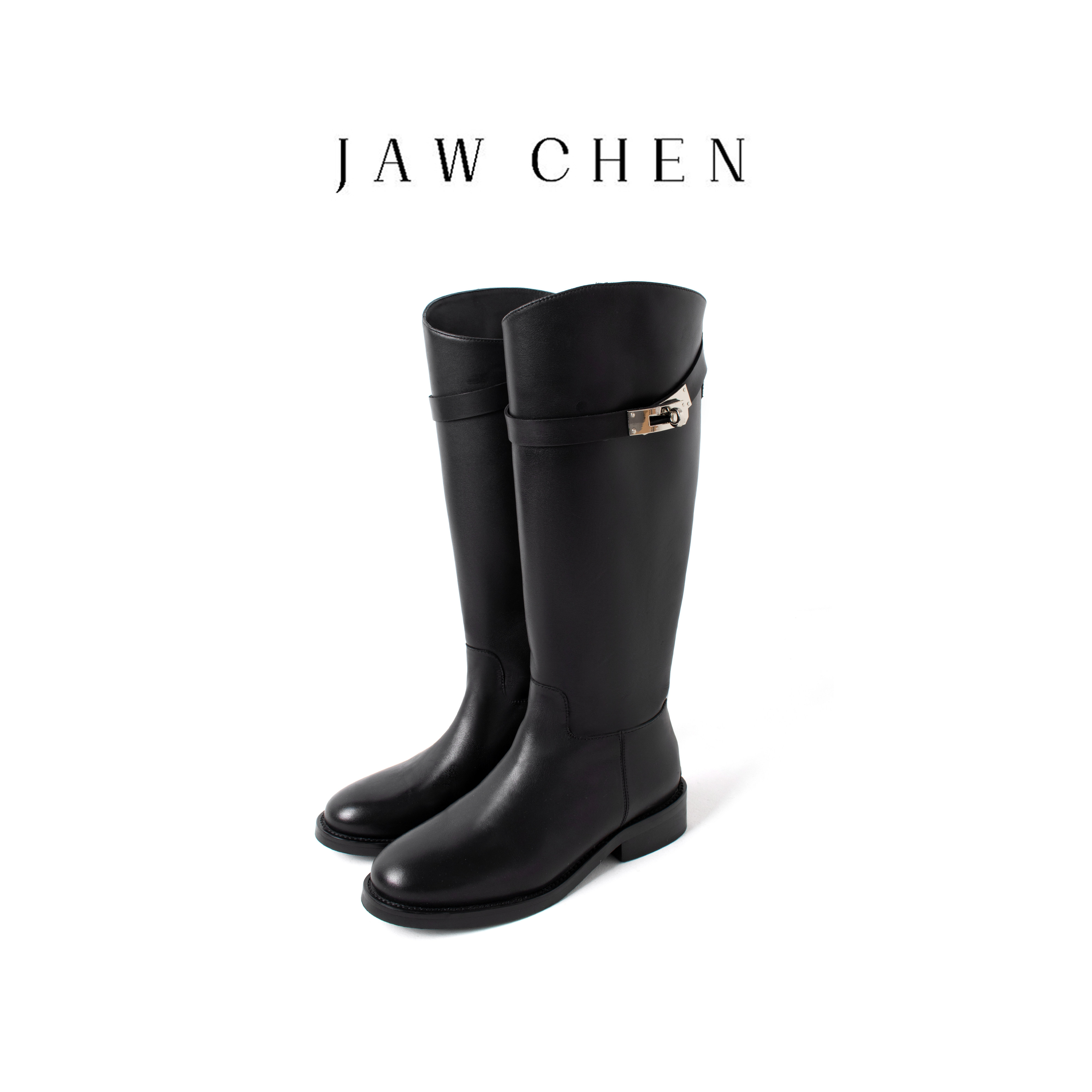 《陈陈每天在穿的骑士靴》【CC专属】小牛皮气质骑士长靴25470